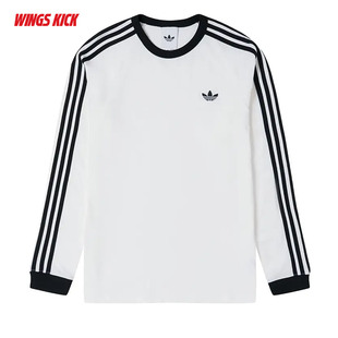 Adidas/阿迪达斯 三叶草男子运动休闲棉质长袖T恤 KE3545