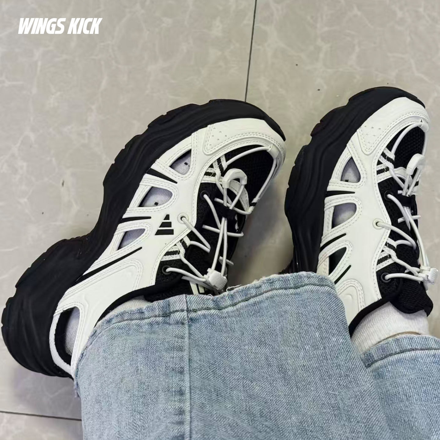 Adidas/阿迪达斯 XLG FIN PULSE 男女厚底休闲老爹凉鞋 LA1995