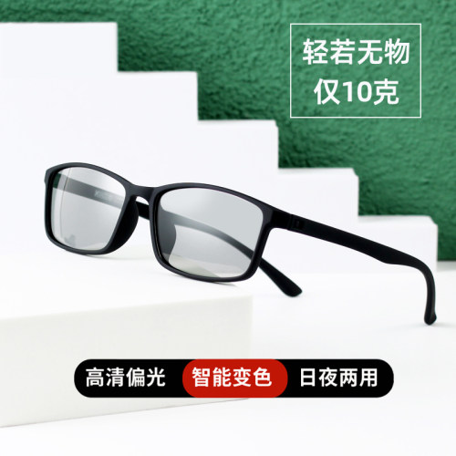 浅色小方框时尚男超轻偏光镜