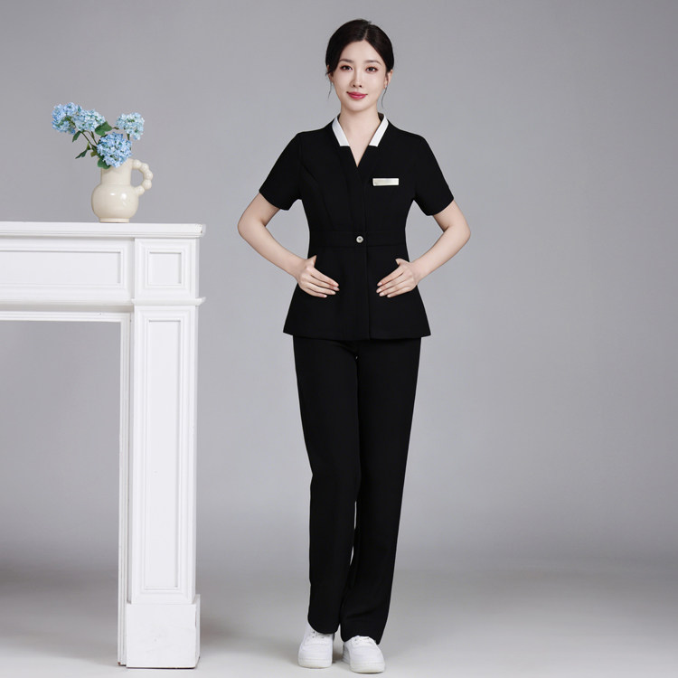 短袖高端美容师工作服女美容院医美皮肤管理美甲疗愈技师套装工服
