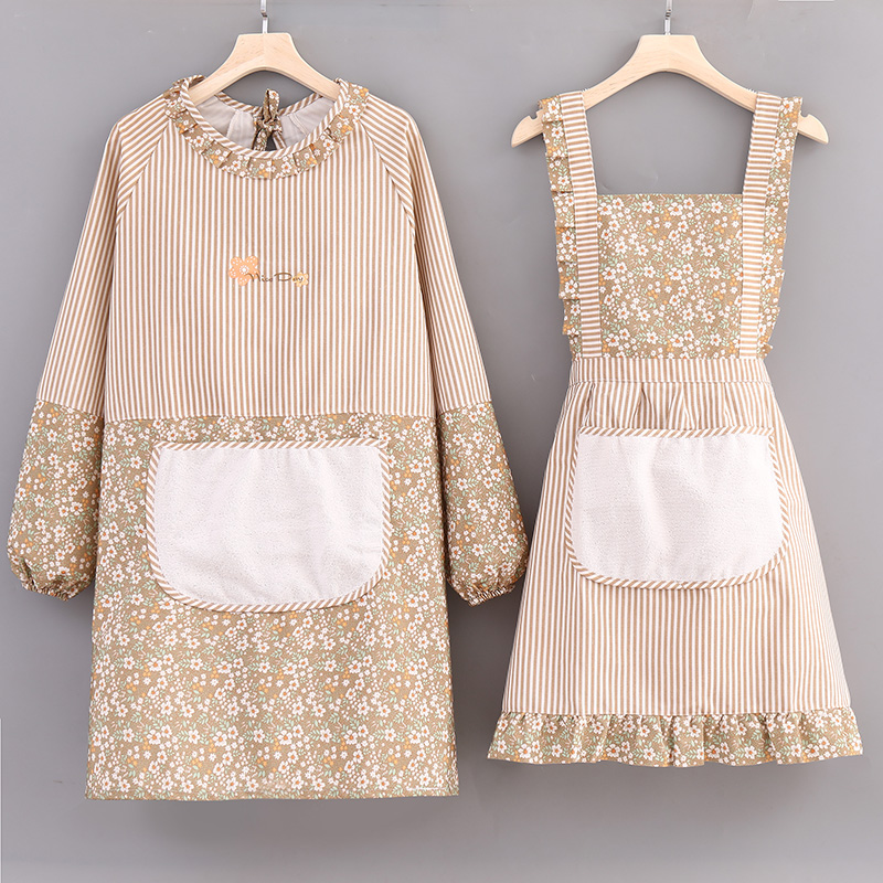 帆布新款围裙家用厨房专用工作服女网红夏季帆布做饭围腰透气薄款