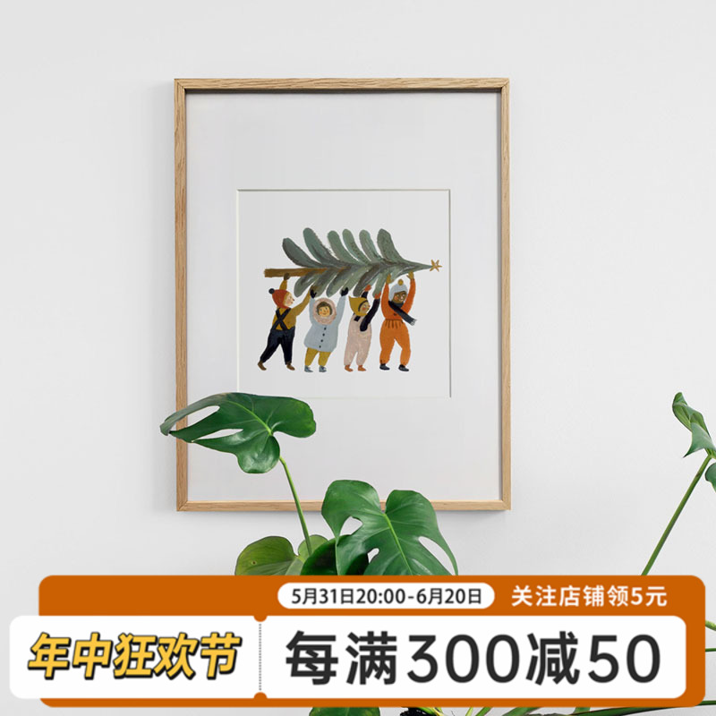 艺匠 日式儿童房挂画卡通动漫人物装饰画简约原木卧室床头画定制图片