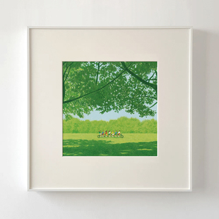 饰画 绿色清新治愈儿童房间多巴胺挂画餐厅边柜艺术装 春日踏青