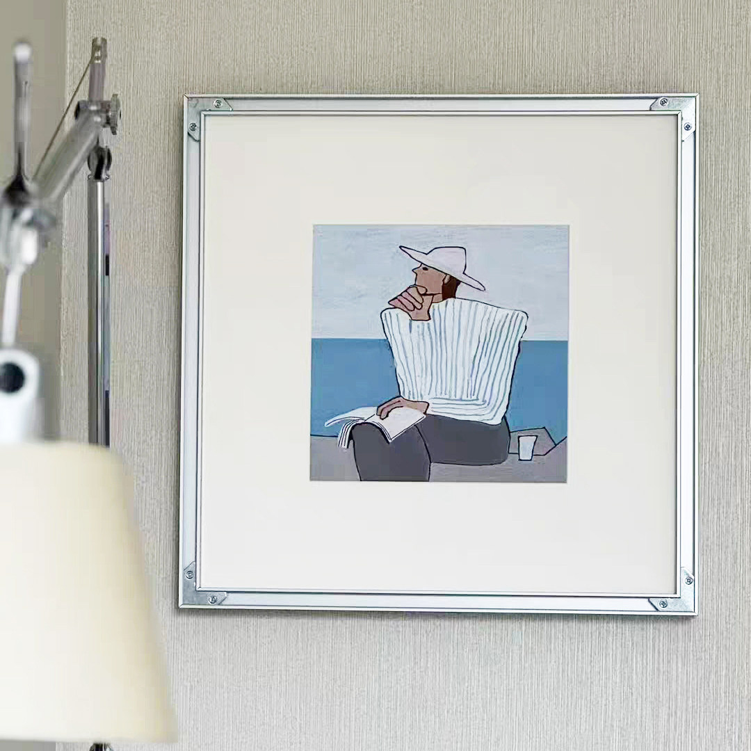 ins风高级感现代艺术挂画蓝色现代装饰画