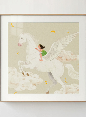 【以梦为马】艺匠 高级感现代艺术挂画客餐厅温馨治愈人物装饰画