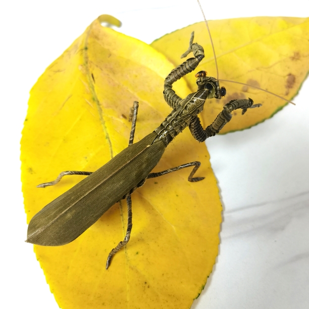 棕编手工艺品纯手工编织草编螳螂摆件创意仿真昆虫礼品