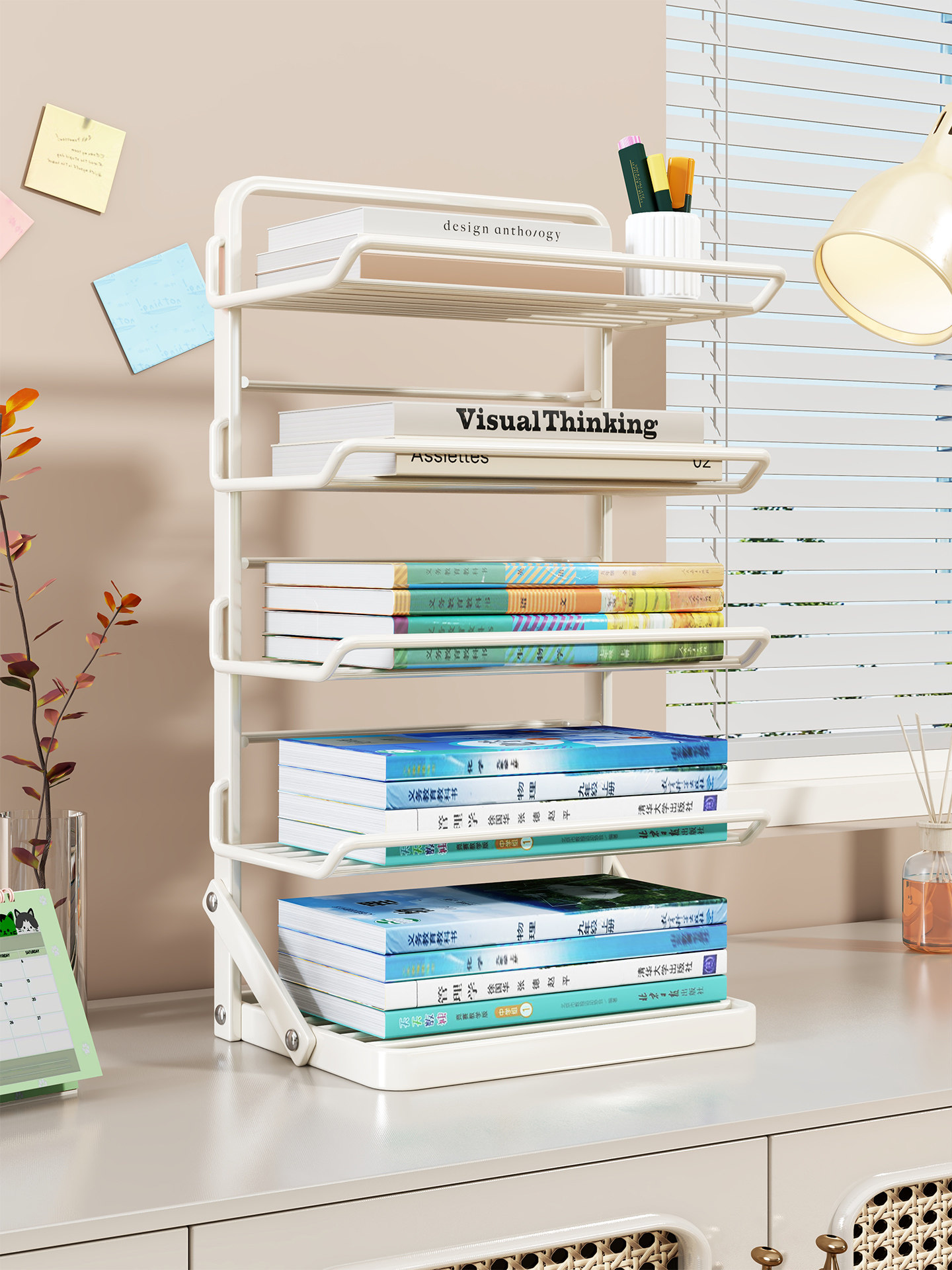 教材分类书架桌面多层文件整理神器大容量数据收纳盒学院宿舍书桌