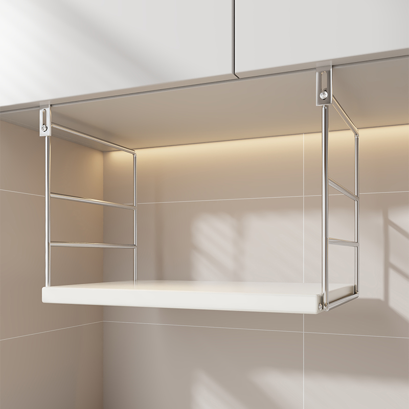 厨房微波炉置物架壁挂式悬空架子整体橱柜吊柜下支架烤箱多功能悬