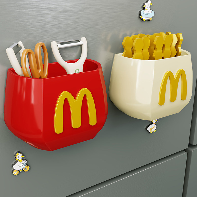 冰箱置物架外侧面收纳厨房用品入户门后玄关麦当当薯条磁吸收纳盒