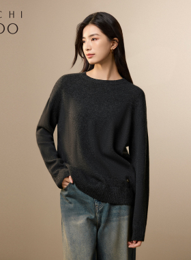 爱居兔灰色针织衫女冬季新款高级感打底衫