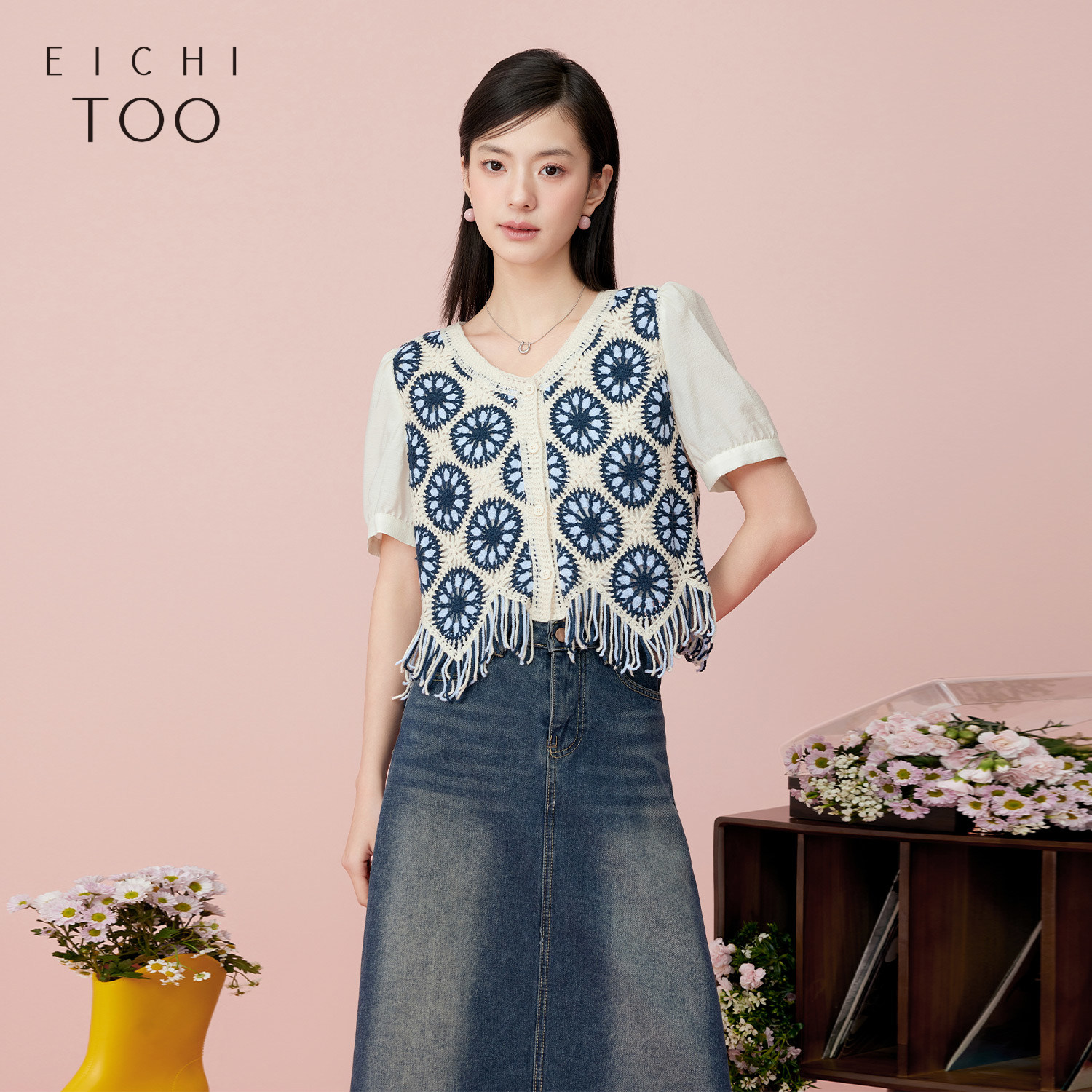 爱居兔夏季新款雪纺衫舒适柔软时尚休闲短袖上衣