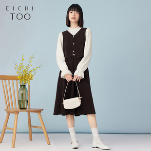 连衣裙 雪尼尔拼接面料假两件长袖 爱居兔冬季 新款