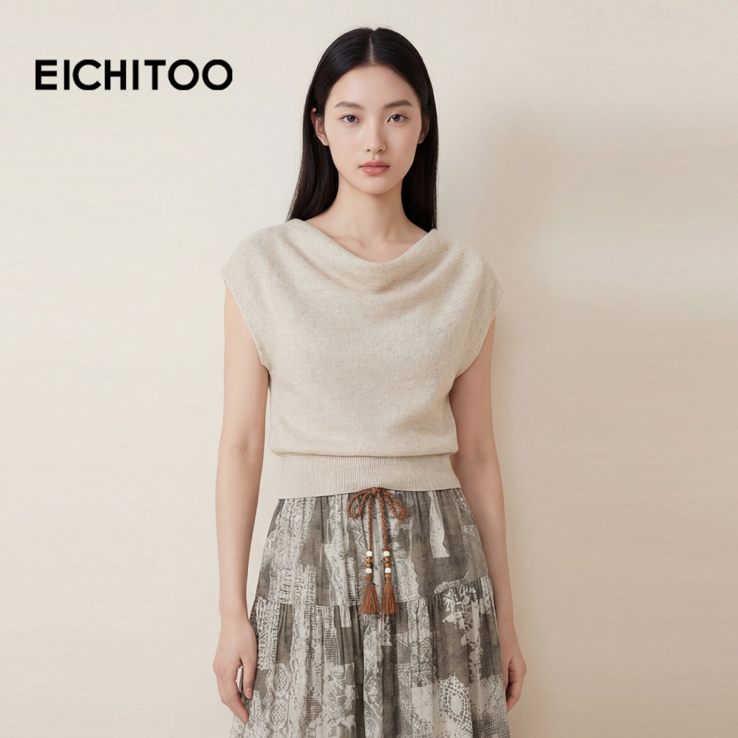 爱居兔民族风松弛感套装2026年夏季新款女度假感半身裙优雅上衣