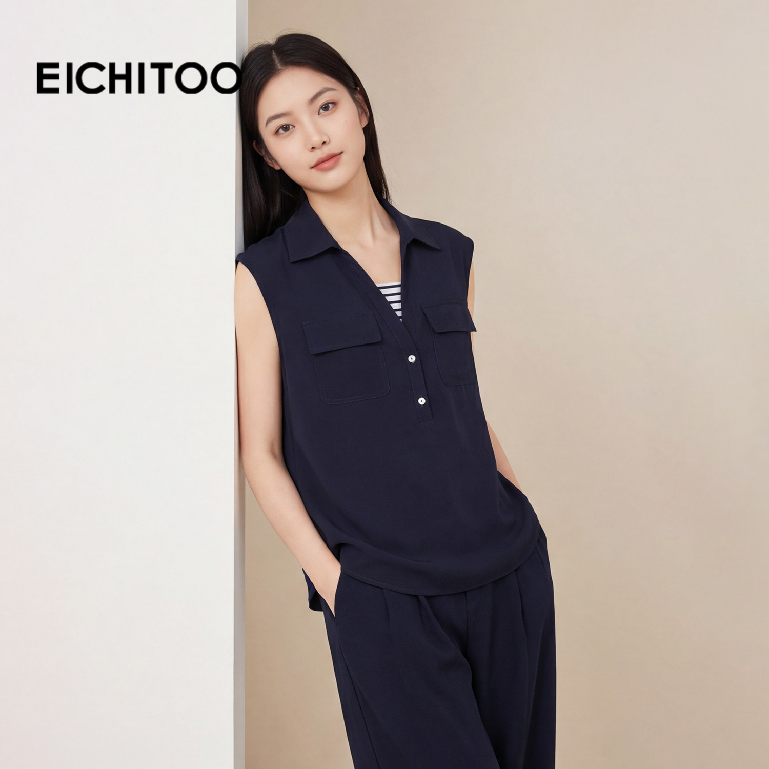 爱居兔休闲通勤套装2026年夏季新款女舒适时尚显瘦工装随性套装