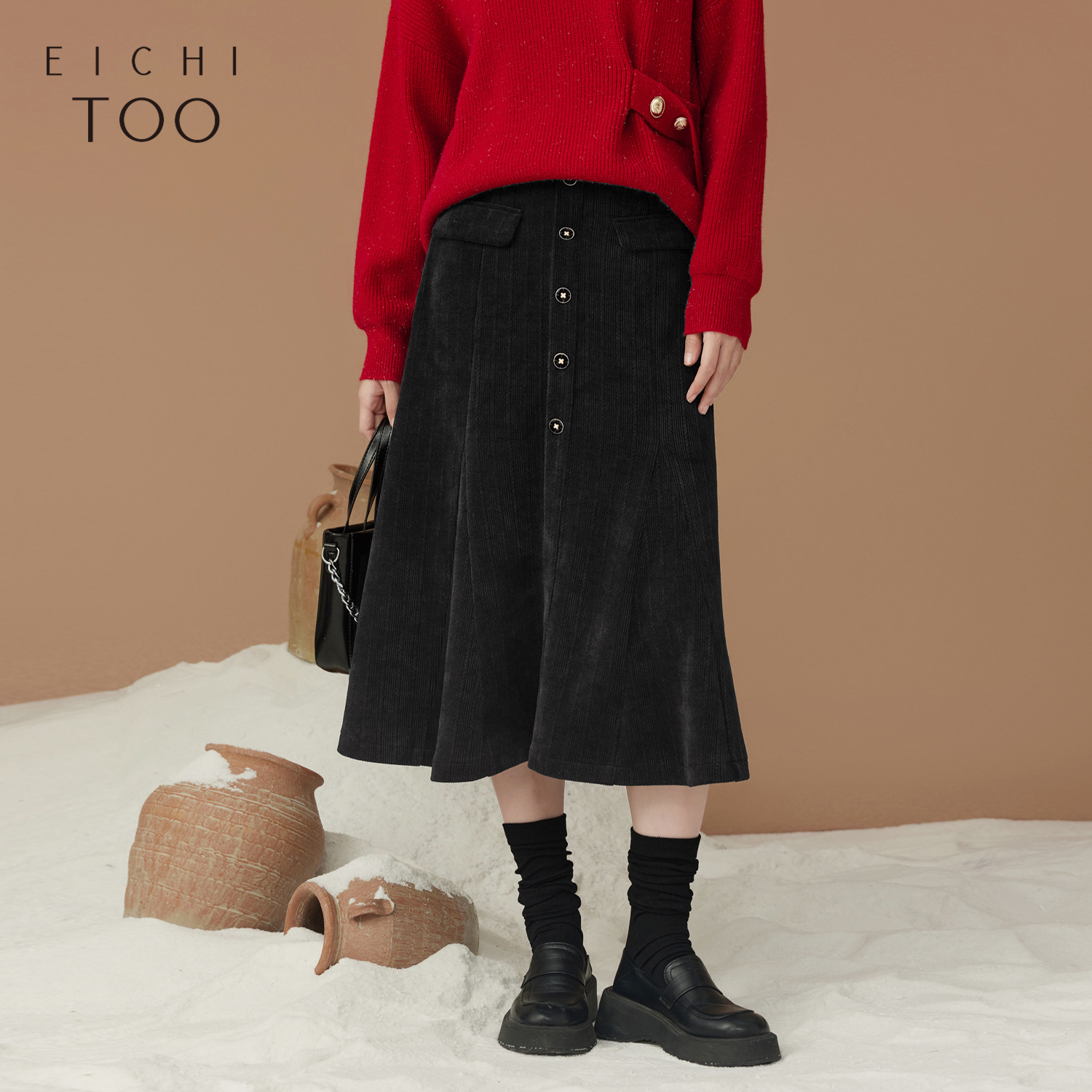 爱居兔时尚鱼尾裙小黑裙