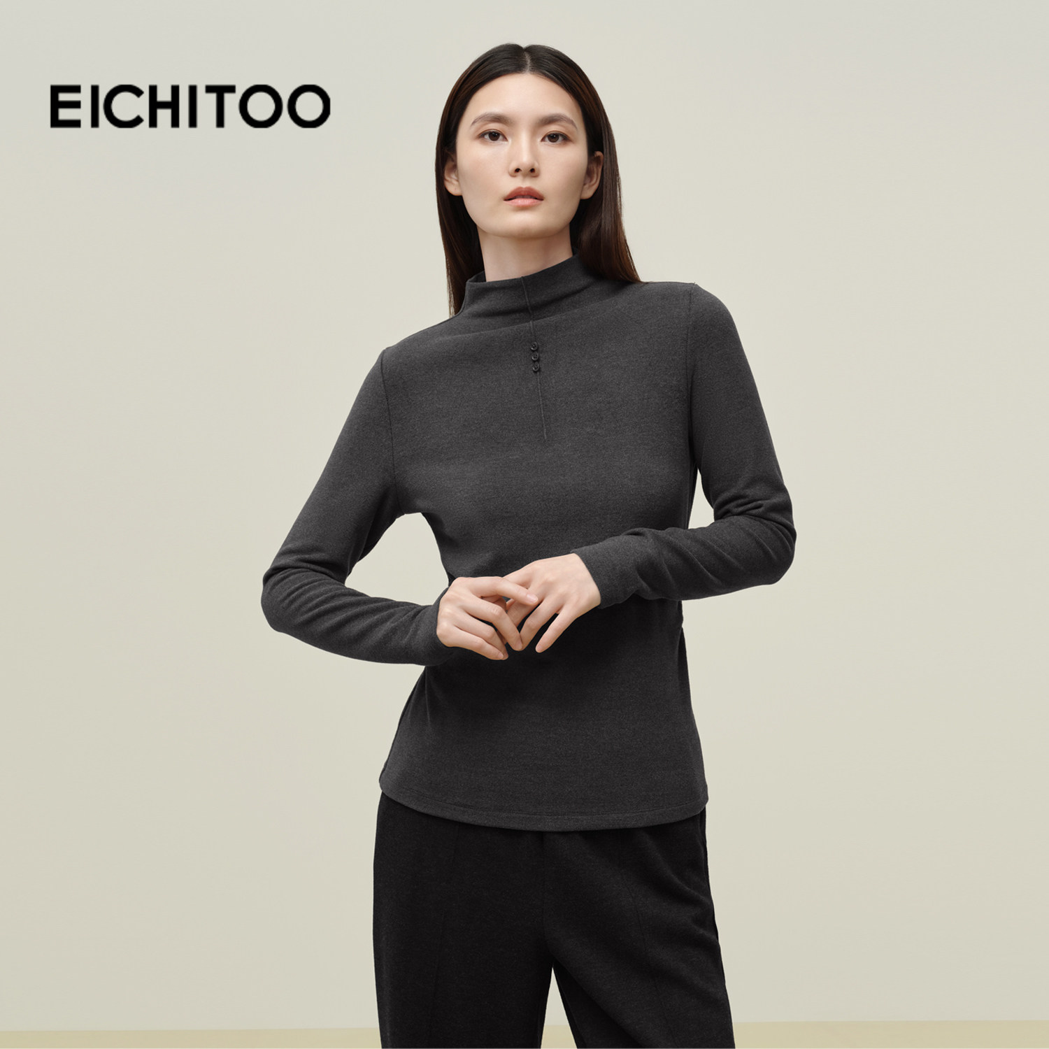 爱居兔高级灰半高领针织衫2025年冬季新款女长袖修身打底衫,女装/女士精品,毛针织衫,淘宝优惠券,粉丝福利购,淘宝优惠卷