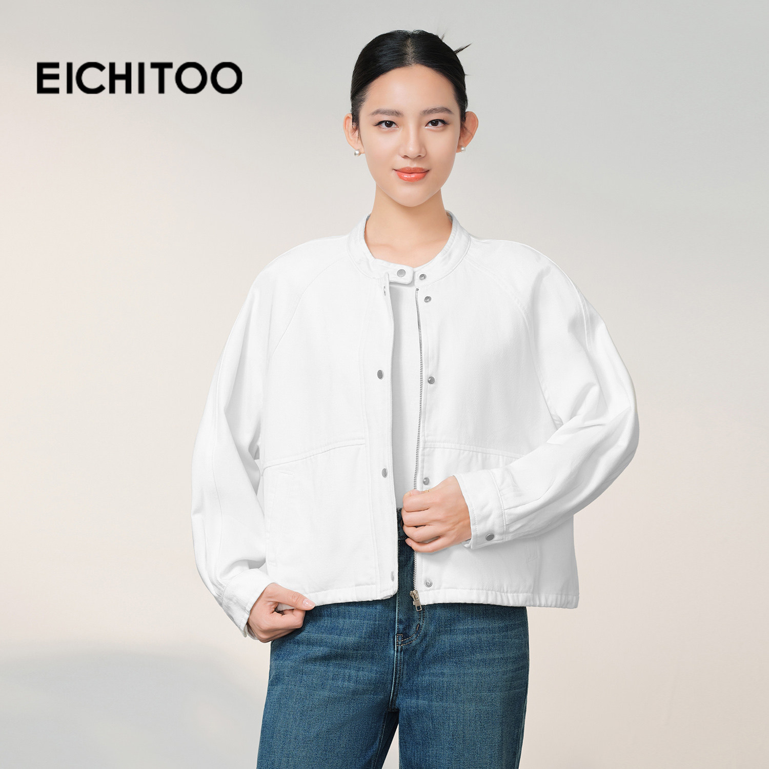 爱居兔含莱赛尔舒适短外套2026年春季新款女简约时尚宽松上衣,女装/女士精品,短外套,淘宝优惠券,粉丝福利购,淘宝优惠卷