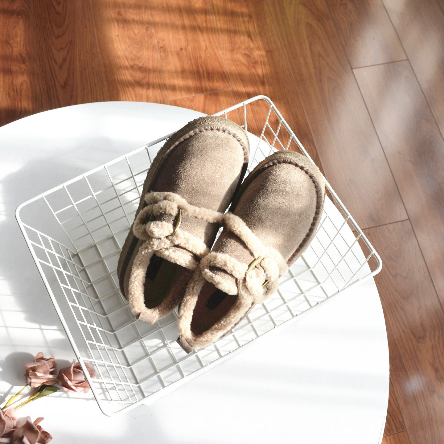 【36 37 38码】砖贵！牛反绒勃肯鞋2025冬季毛毛鞋厚底魔术贴棉鞋,女鞋,深口单鞋,淘宝优惠券,粉丝福利购,淘宝优惠卷