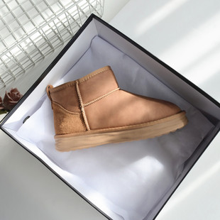 真皮羊毛男棉靴2025冬季 门店629 雪地靴 厚毛防水保暖短靴 男士