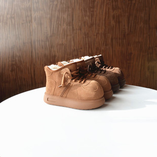 撤柜单~ 卡皮大头雪地靴2025冬季牛反绒真皮棉靴加厚保暖厚底女靴