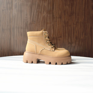 砖贵货 靴休闲厚底女短靴 百家真皮马丁靴2025秋冬大黄靴户外工装