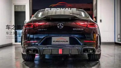 适用于奔驰CLSW257改装R款真碳纤维卧式压尾翼免打孔直接安装