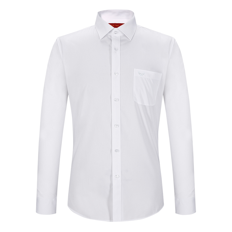 富绅男士白色衬衫 秋季白衬衫男长袖纯色商务正装免烫挺括白衬衣2