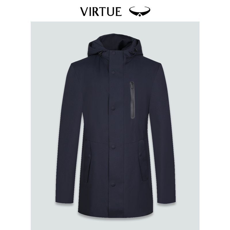 【直播,不同款尺码不同】富绅中长款白鸭绒休闲百搭连帽羽绒富