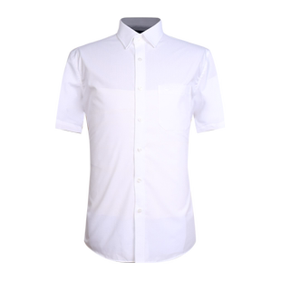 富绅男士短袖60棉衬衫夏季薄款商务正装职业西服寸衫薄款