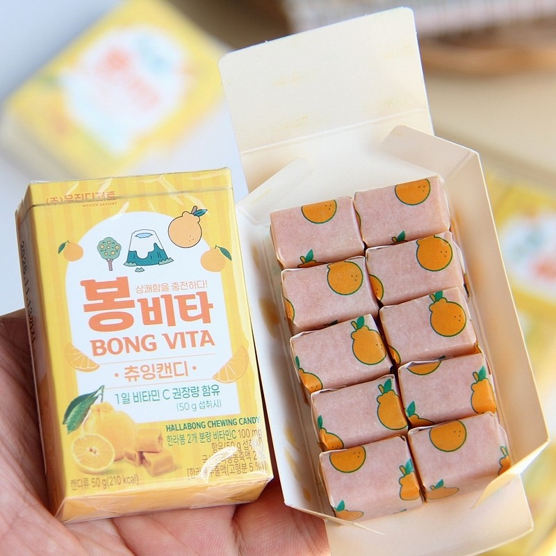 韩国进口 富林可济州岛丑橘软糖柑橘水果糖休闲零食50g(10颗)