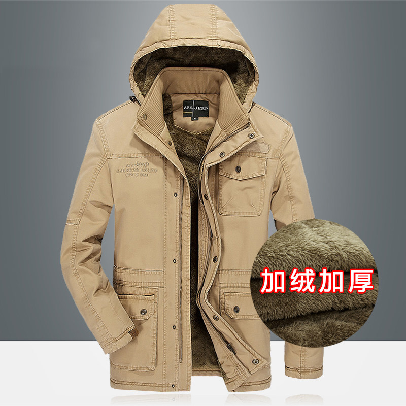 2018新款棉衣男中长款大码加绒加厚棉袄冬装保暧休闲棉服男士外套