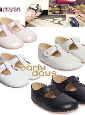 现货英国皇室御用Early Days软底圆头搭扣真皮学步鞋步前鞋小王子
