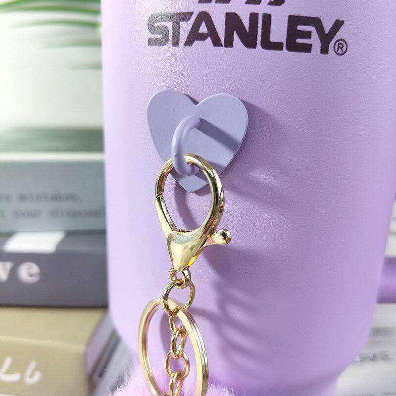 保温杯爱心挂钩 彩色流苏挂件底座金属DIY手机壳饰品配件爱心贴扣