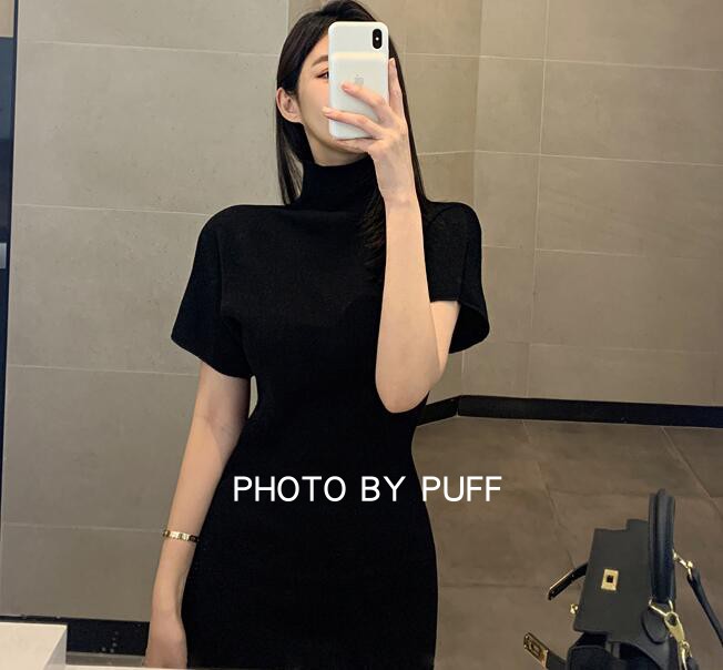 韩国长裙毛茸茸针织纯色