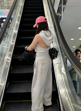 可什么乐辣 ss春夏ins设计感卫衣卫裤套装