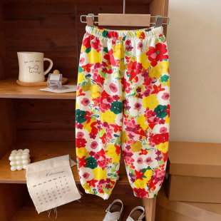 男童女童女孩洋气休闲裤 儿童夏季 薄款 透气灯笼裤 中大童 冰丝防蚊裤