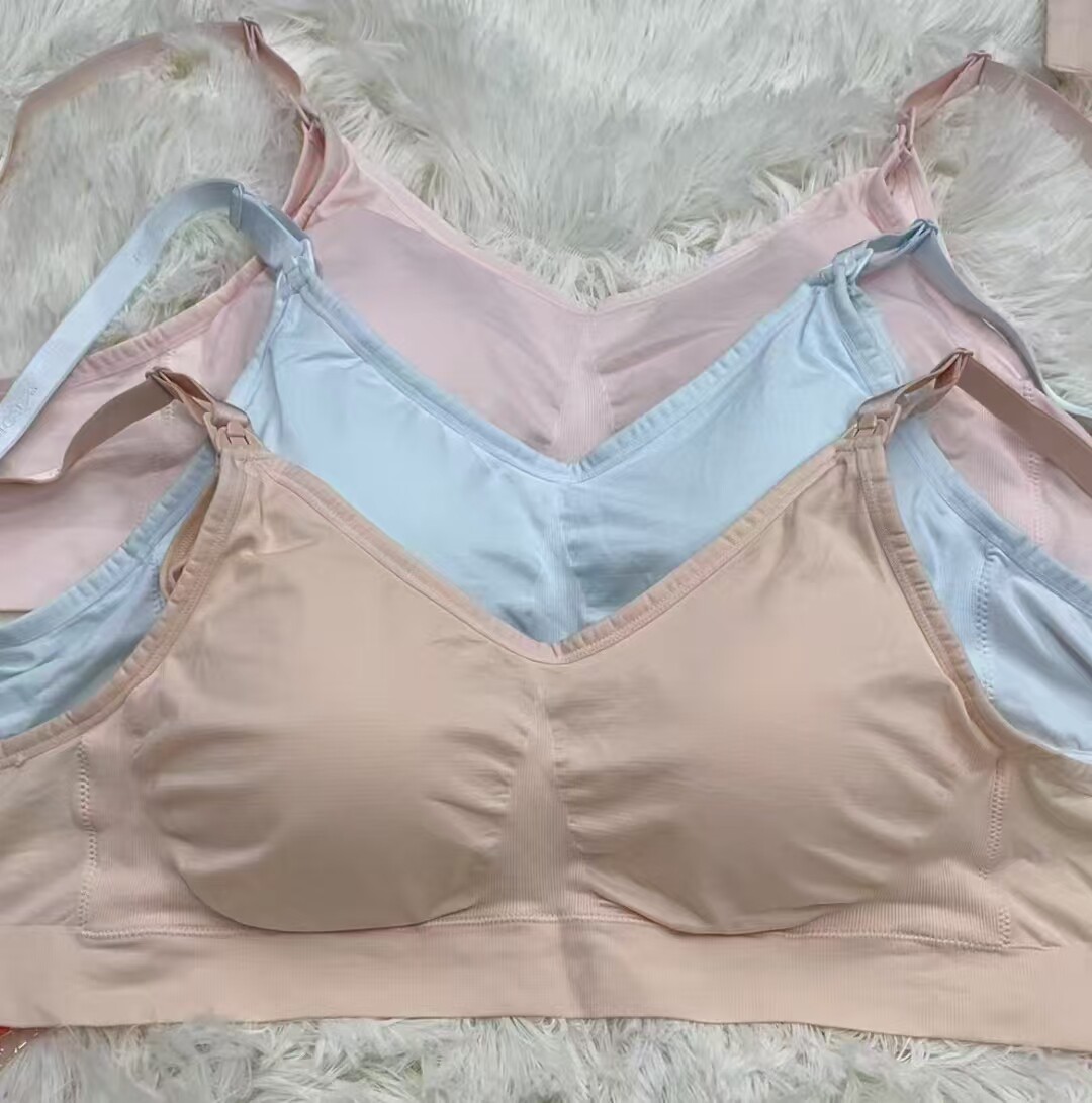 百分百感觉孕妇哺乳内衣女产后喂奶文胸无钢圈聚拢上开扣舒适透气