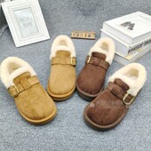 2025冬季 新款 厚底加绒勃肯毛毛一脚蹬雪地靴乐福棉鞋 韩版 女118