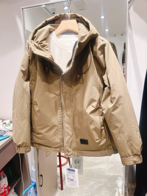 2025冬季新款网红美式简洁大方男士痞帅休闲外搭外套连帽羽绒服