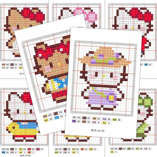 超多不同造型HelloKitty拼豆图案创意手作参考素材卡纸高清不伤眼