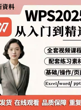 2025年WPS,Word，Exce，pptl从入门到精通教程更新中