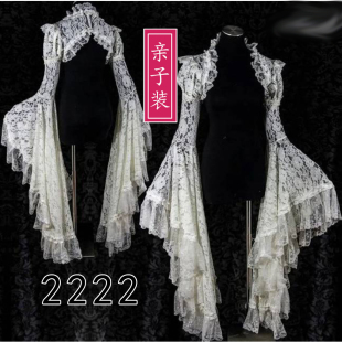 2222亲子装复古蕾丝款歌特风姬袖泡泡袖洛丽塔LOLITA小外套纸样