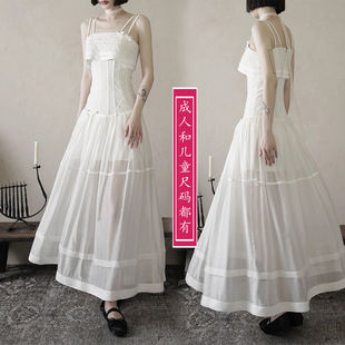 2382立裁鱼骨胸衣连衣裙纸样后拉链双吊带亲子装长款裙子纸样图纸