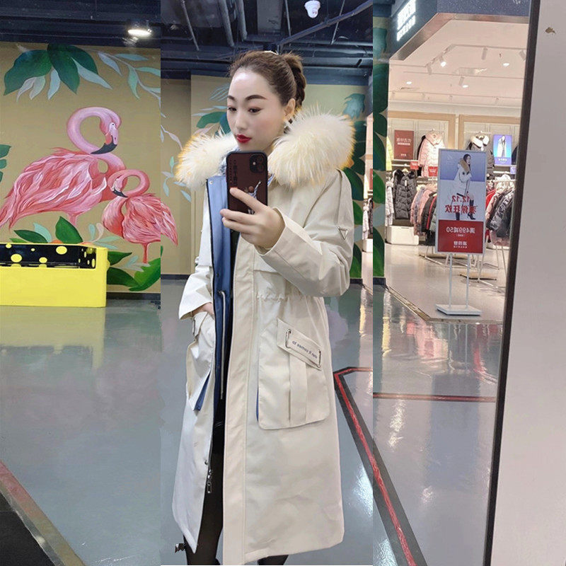 中长款白色派克服女2025年新派克服