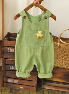 2026春季女童背带裤长裤儿童吊带裤百搭复古女宝长裤中小童连体裤