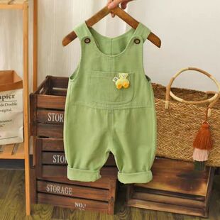 女童背带裤 中小童连体裤 长裤 百搭复古女宝长裤 儿童吊带裤 2026春季