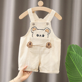 卡通婴儿短裤 新款 子男女童夏款 全棉裤 宝宝休闲帅气可爱 儿童背带裤