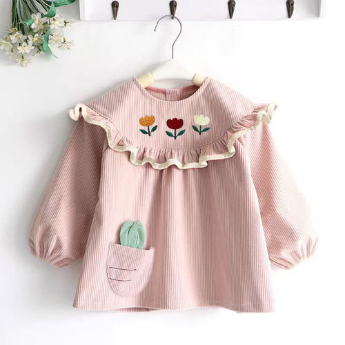 冬装女宝宝防水防脏洋气反穿衣吃饭围兜围衣幼儿园护衣外穿罩衣潮