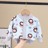 儿童外套宝宝洋气针织衫 童装 小狮子 加绒2026春秋季 男童牛奶丝开衫
