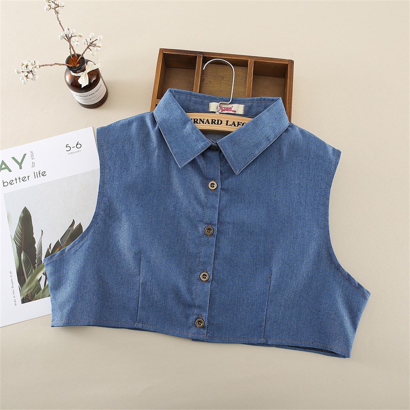 大码衬衫圆领装饰毛衣假衬衣领